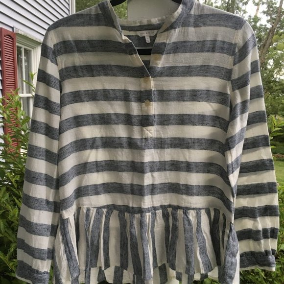Lucky Brand Striped Peplum Blouse - Picture 6 of 6